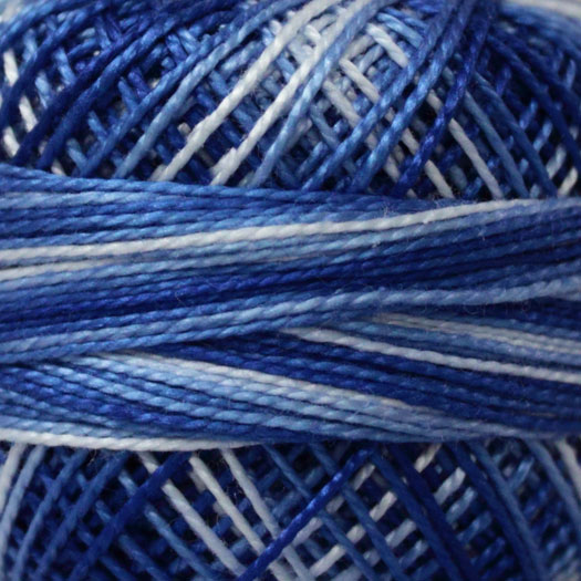 Finca Perle Floss Size 8 Variegated Royal Blue 9705