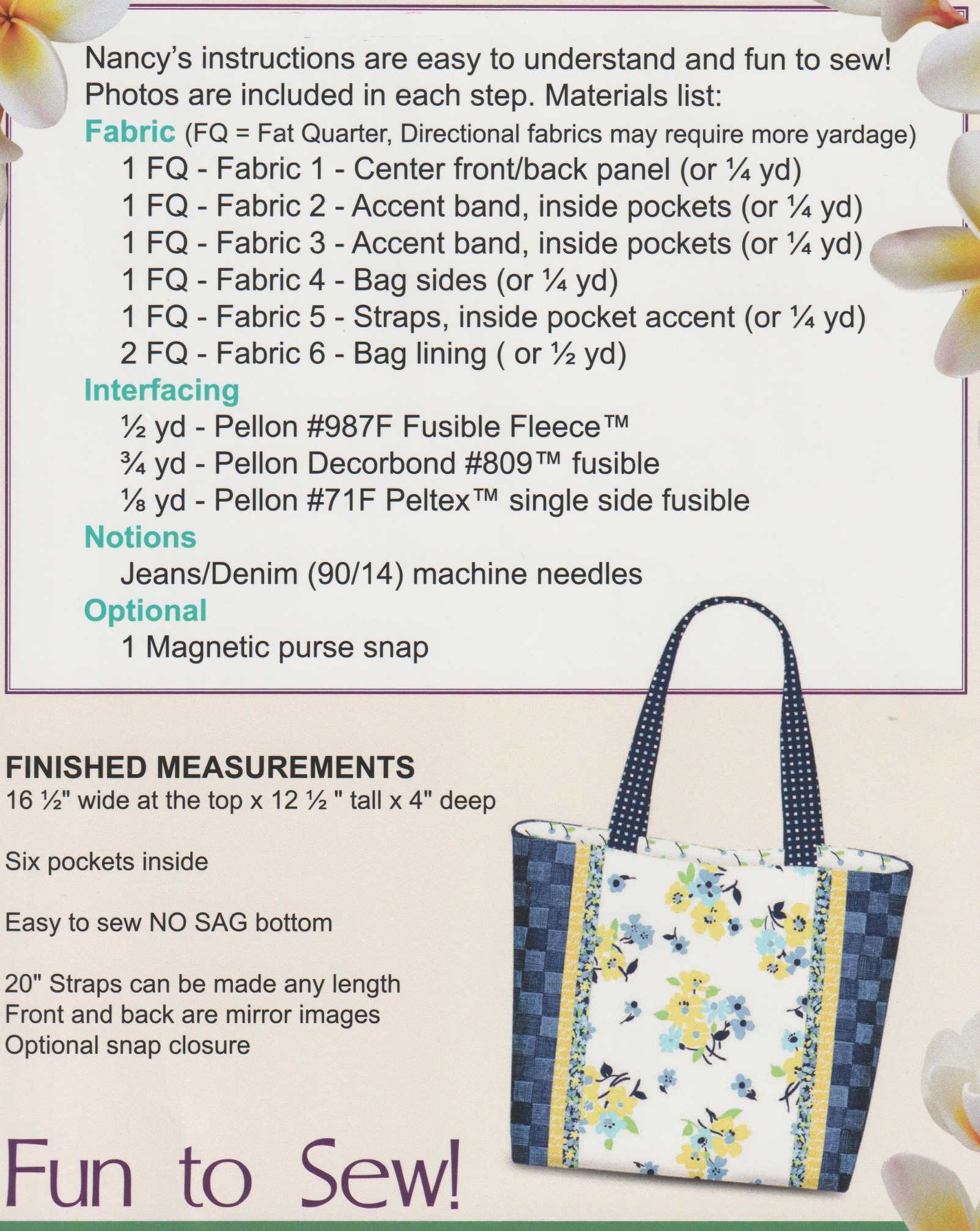 Fiji Tote - Quilt Pattern
