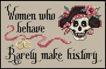 Women Who Behave w/ Charm - Cross Stitch Pattern, zoomed in. Select this picture to zoom back out.