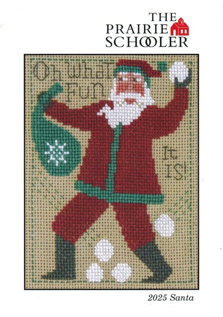 2025 Schooler Santa - Christmas Cross Stitch Pattern