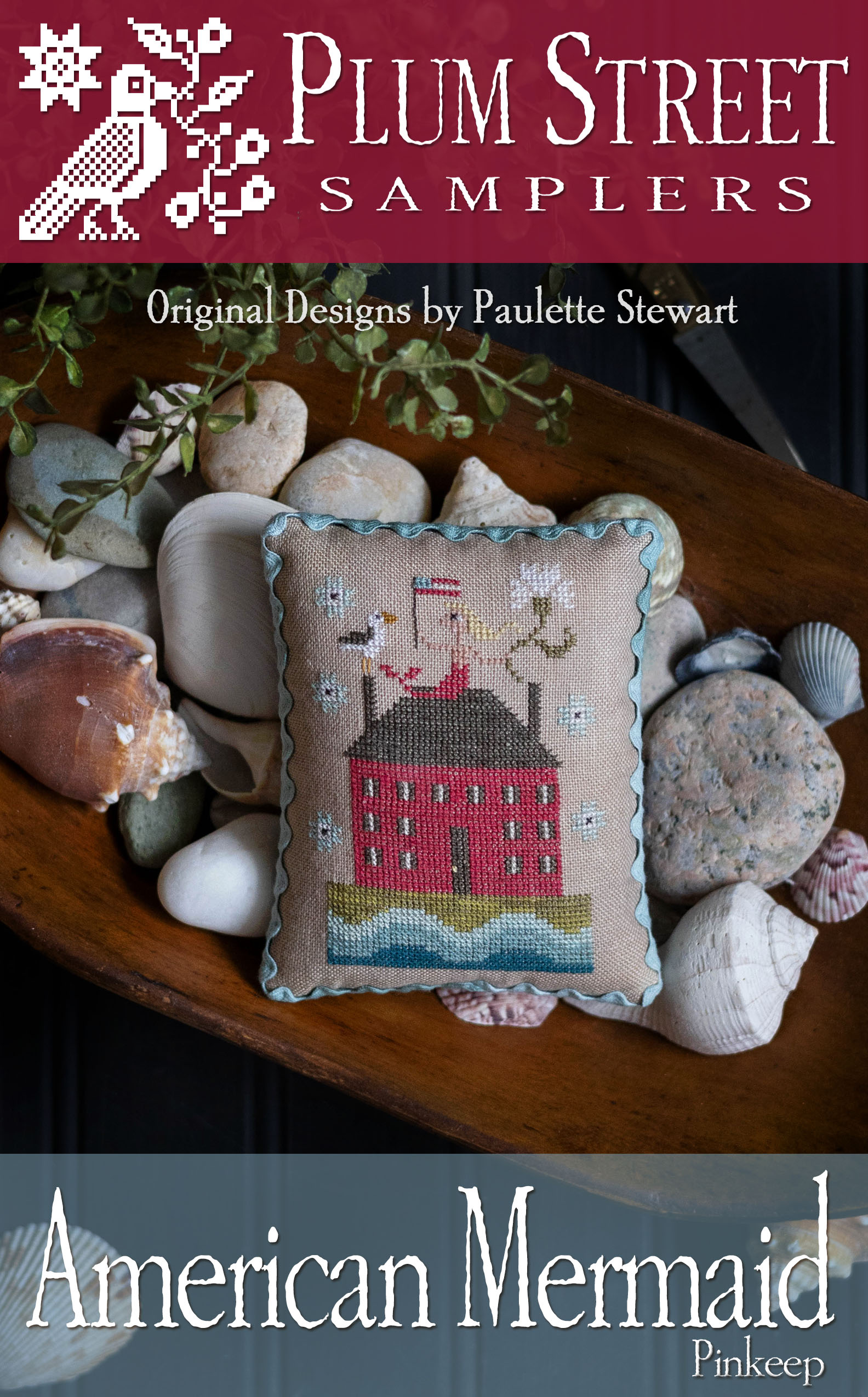 American Mermaid Pinkeep - Cross Stitch Pattern
