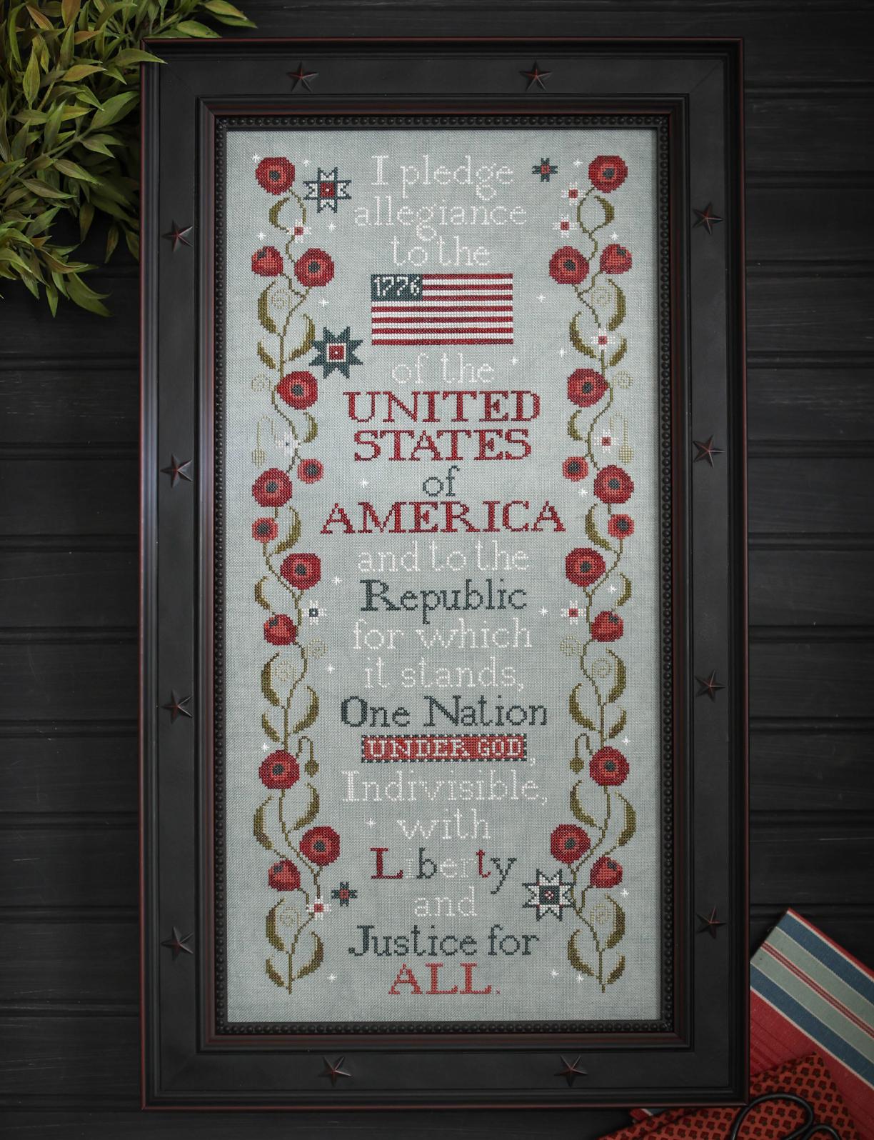 The Pledge of Allegiance - Patriotic Cross Stitch Pattern