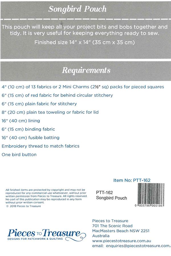 Songbird Pouch - Quilt Pattern