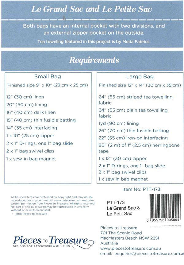 Le Grand Sac and Le Petite Sac - Quilt Pattern