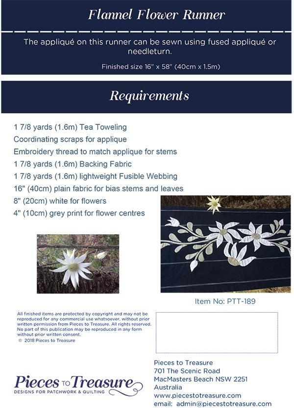 Flannel Flower Runner - Quilt Pattern