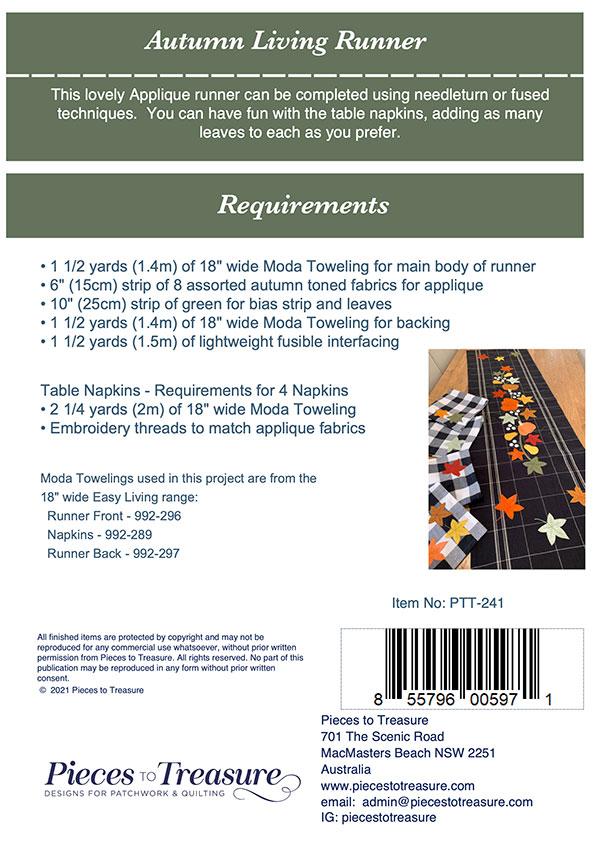 Autumn Living Runner - Quilt Pattern