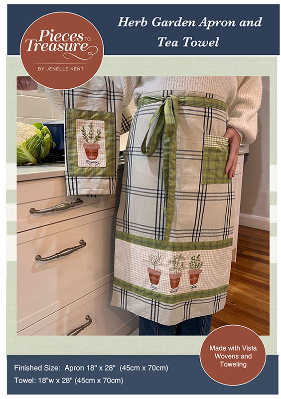 Herb Garden Apron and Tea Towel G - Quilt Pattern