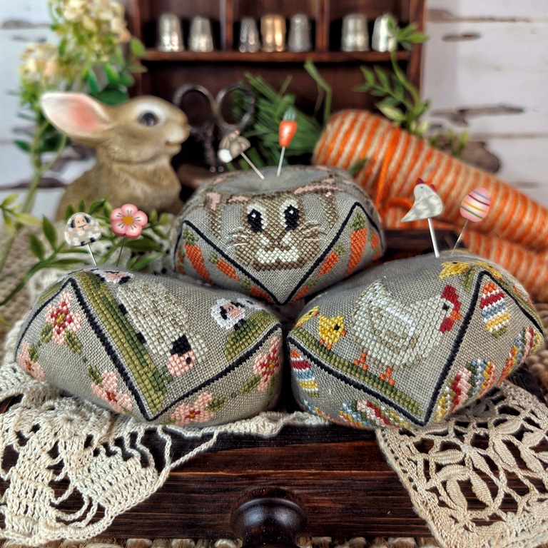Easter Biscornu Trio - Cross Stitch Pattern