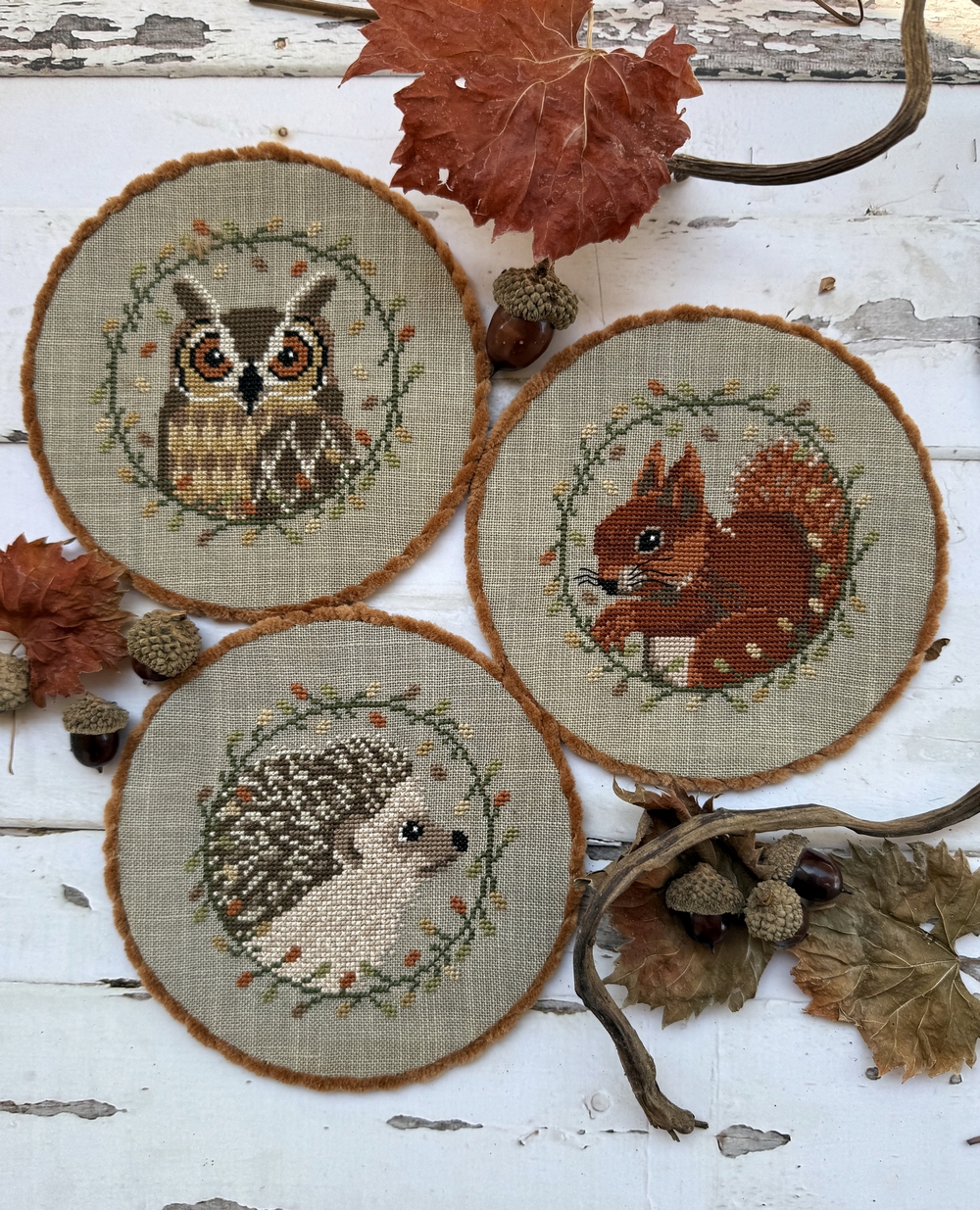 Fall Animals Trio - Cross Stitch Pattern