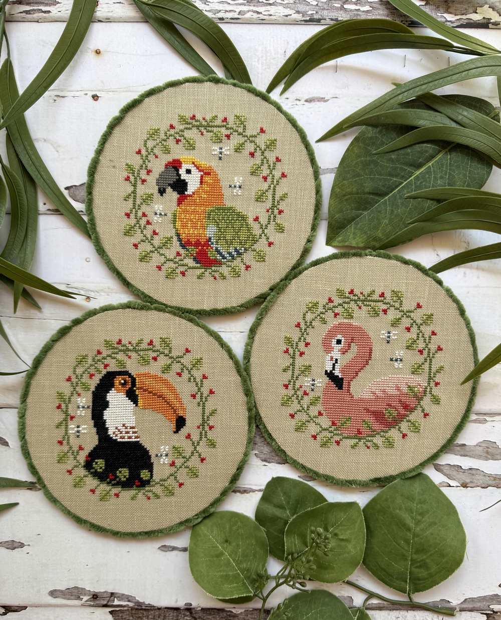 Tropical Birds Trio - Cross Stitch Pattern