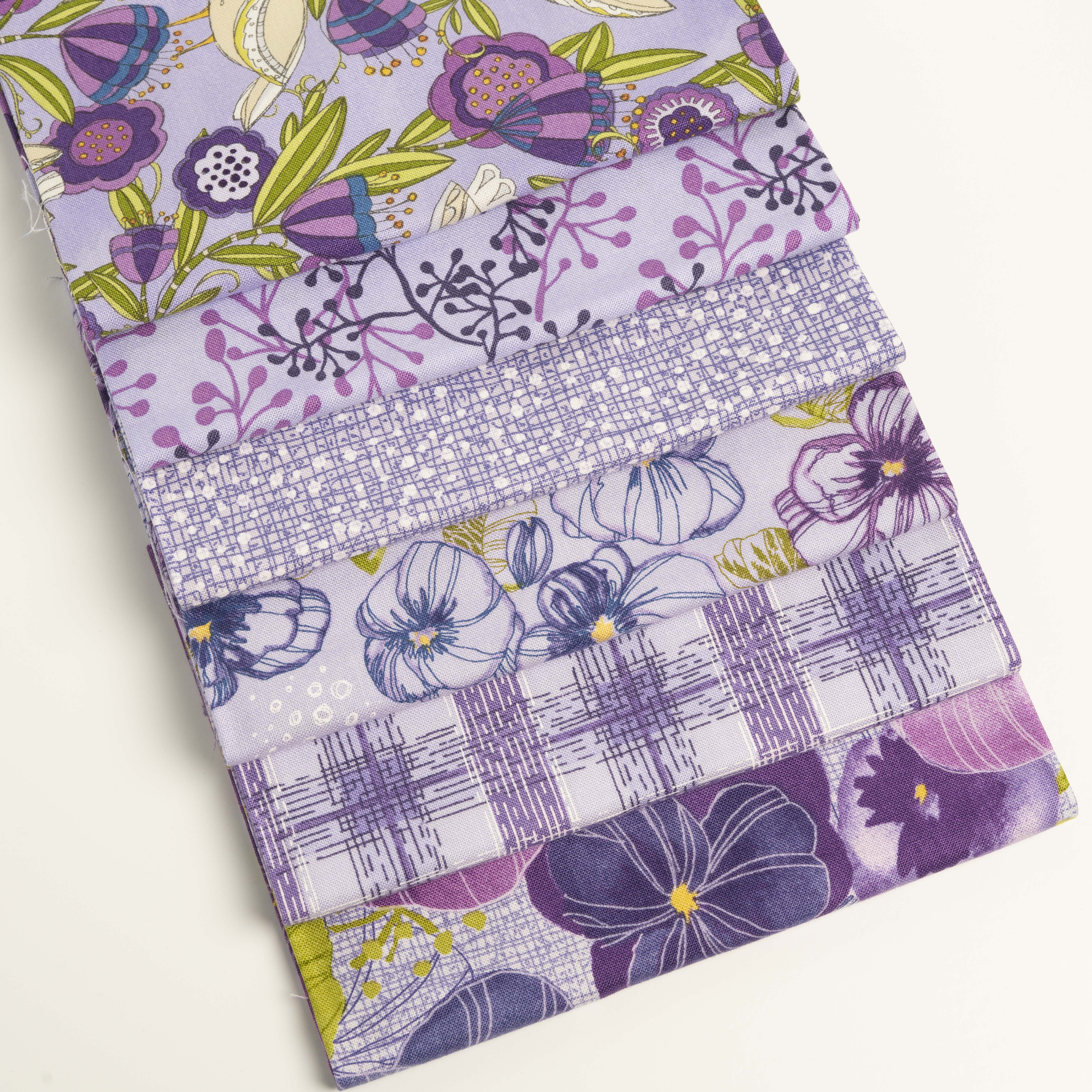 Pansys Posies Plum - Pansies Watercolor Lines - Quilt Fabric