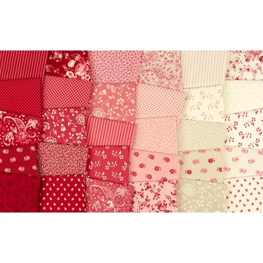 Petals And Polka Dots Berry Lace White - Quilt Fabric