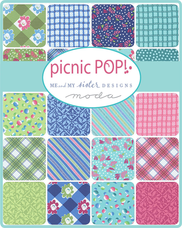 Picnic Pop Grassy Green - Wild Flowerberry - Quilt Fabric
