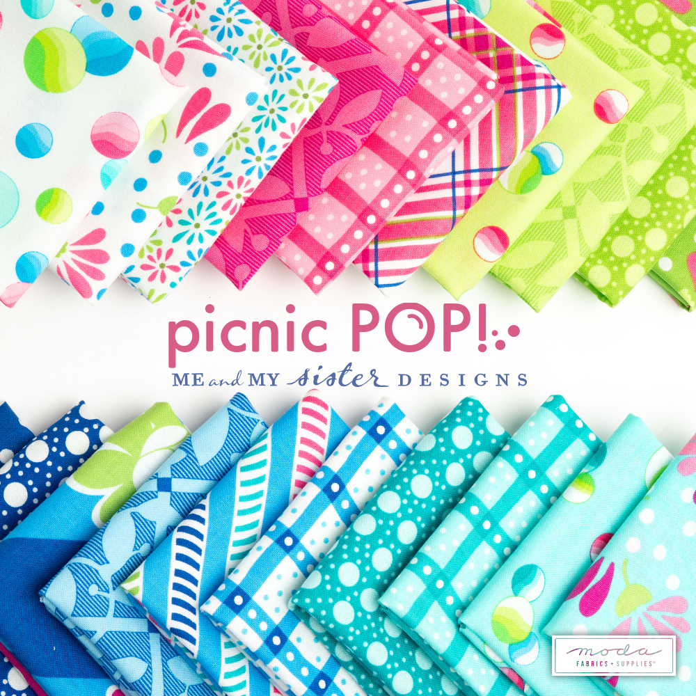Picnic Pop Grassy Green - Wild Flowerberry - Quilt Fabric