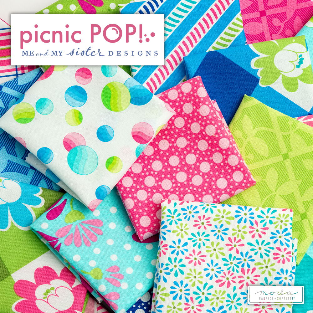 Picnic Pop Grassy Green - Wild Flowerberry - Quilt Fabric