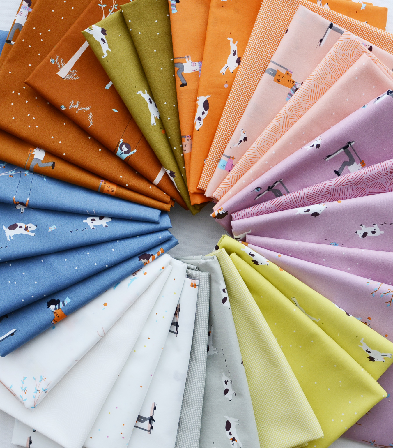 Pips Puppy Dogs Tails Lemon Fiz - Quilt Fabric