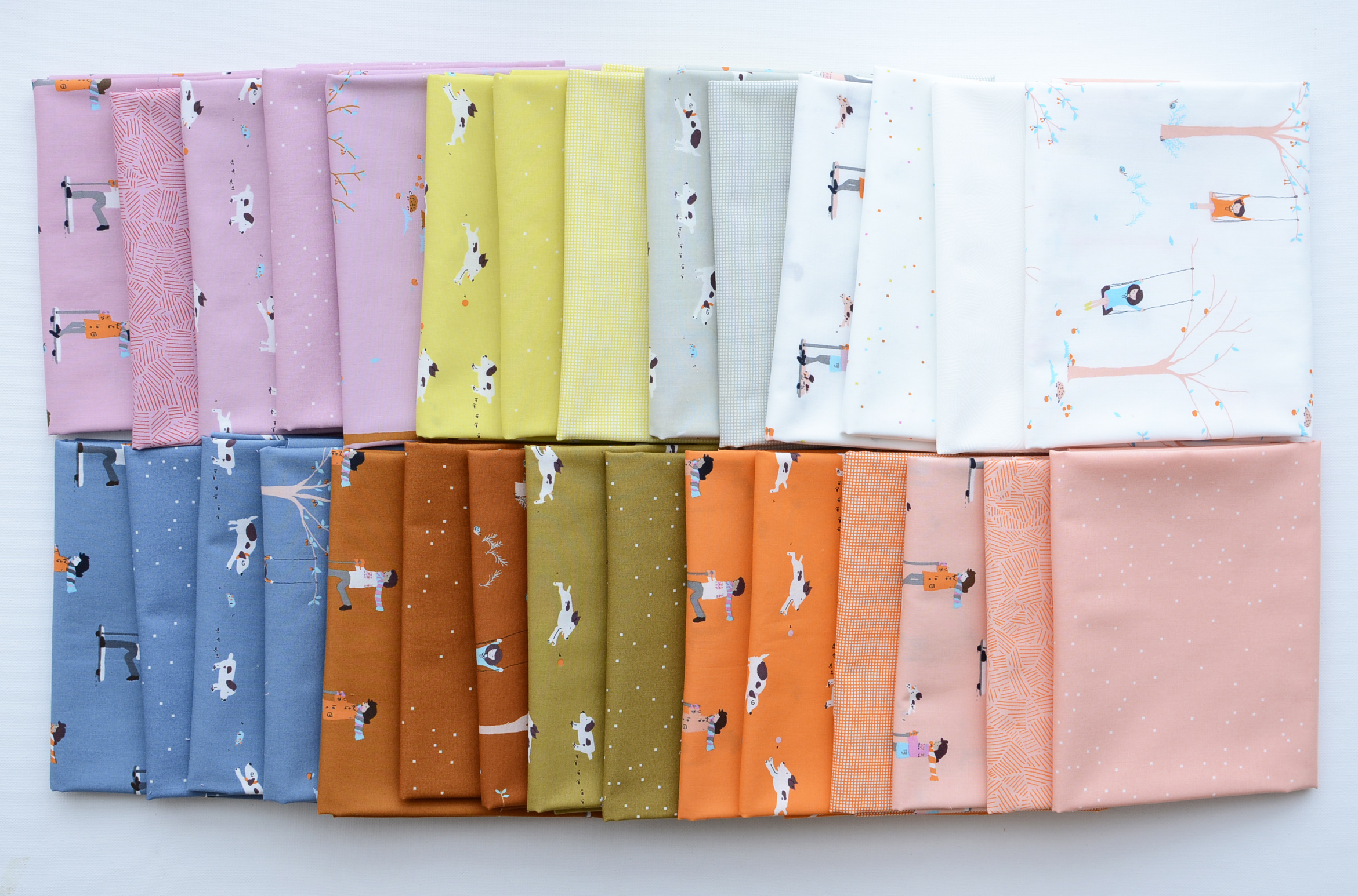 Pips Puppy Dogs Tails Lemon Fiz - Quilt Fabric