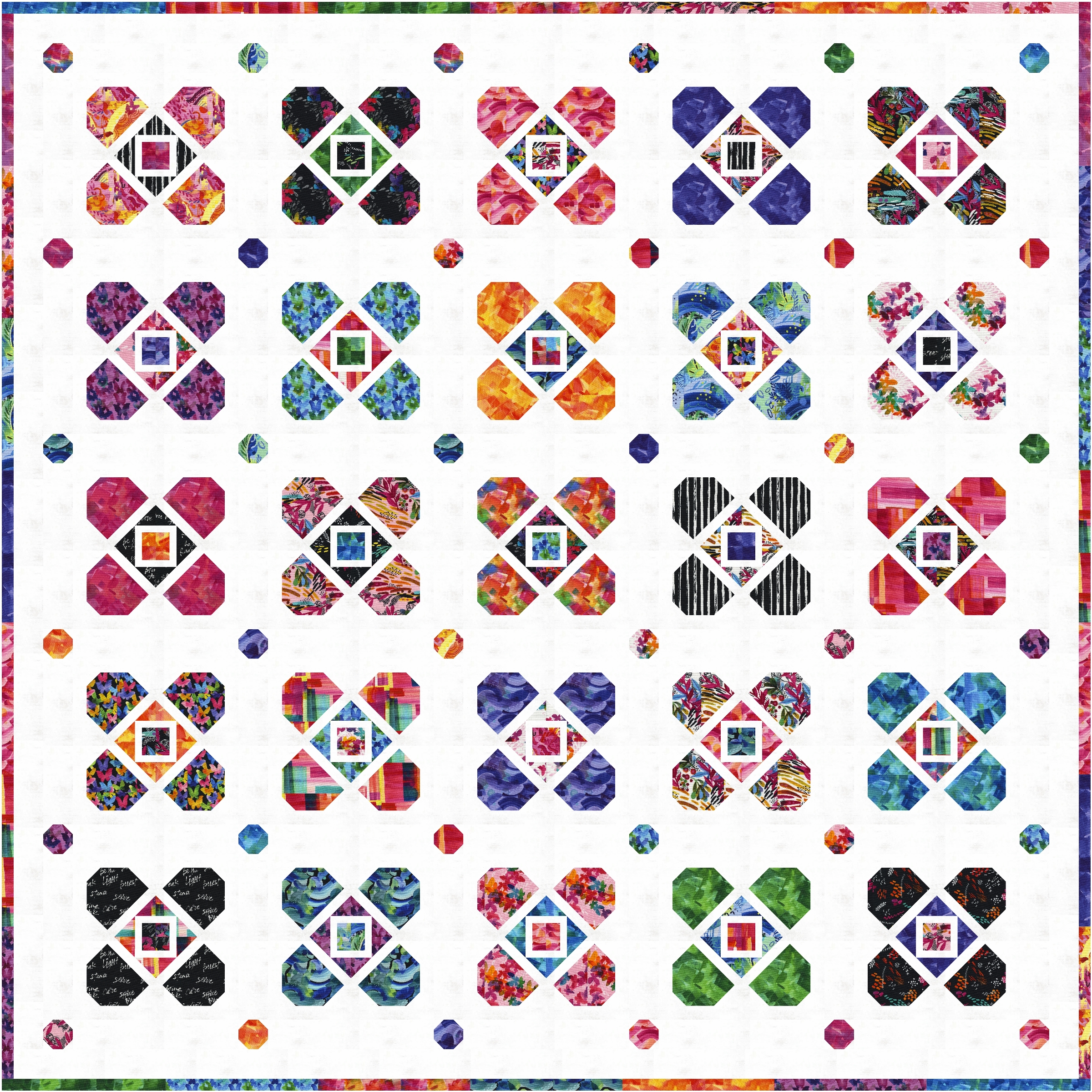 Playgrounds Abstract - Pink - Quilt Fabric