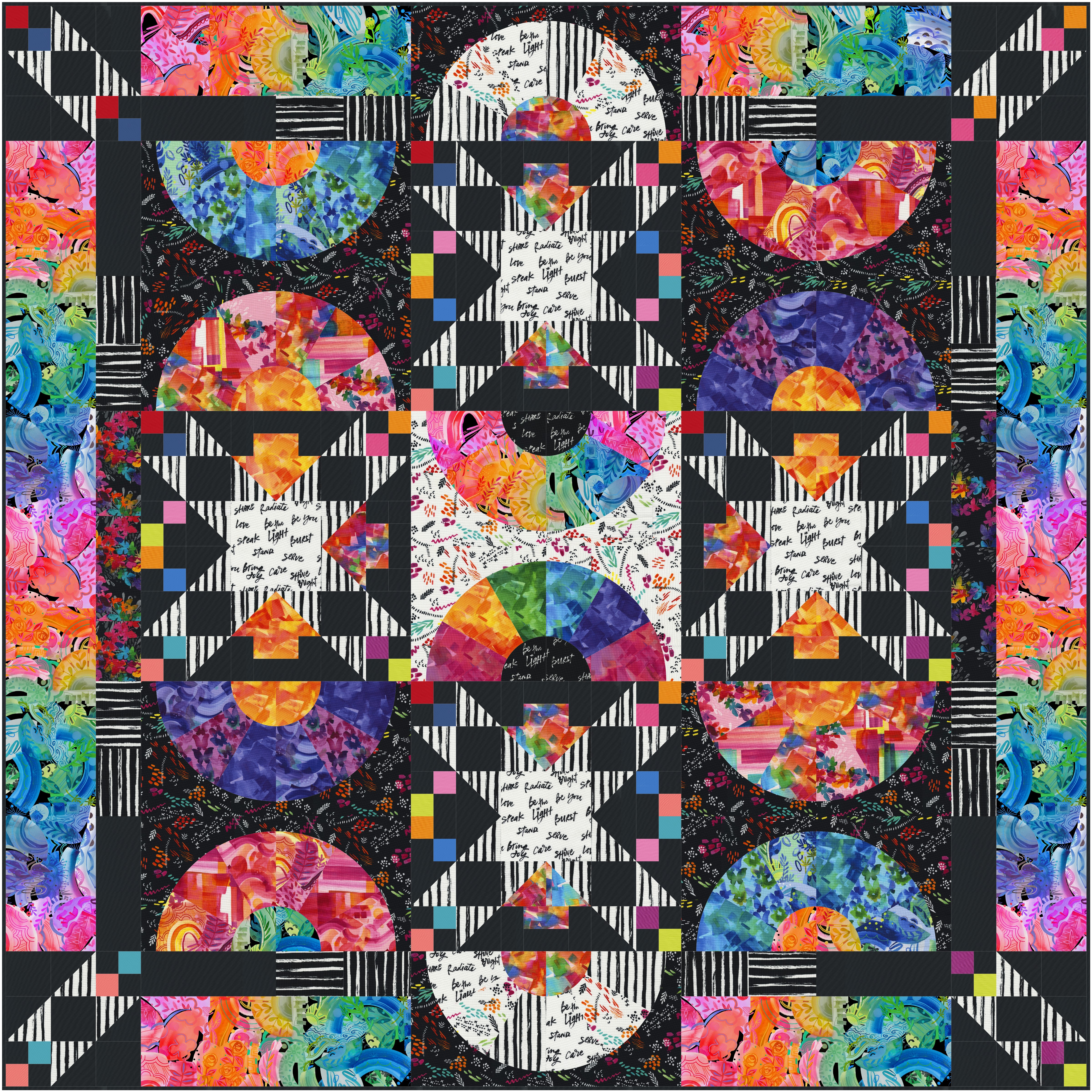 Playgrounds Abstract - Pink - Quilt Fabric