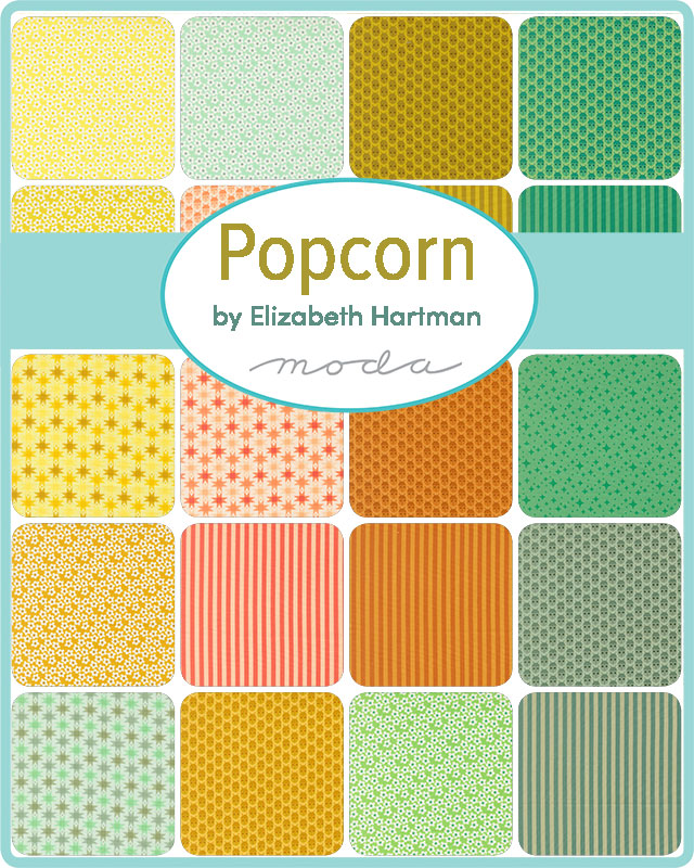 Popcorn Ladybug Citrine - Quilt Fabric, different perspective #1, zoomed in. Select this picture to zoom back out.