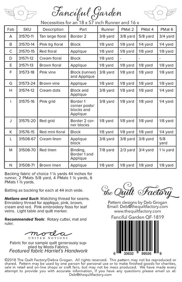 Fanciful Garden - Quilt Pattern