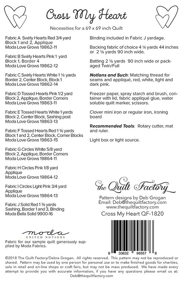 Cross My Heart - Quilt Pattern