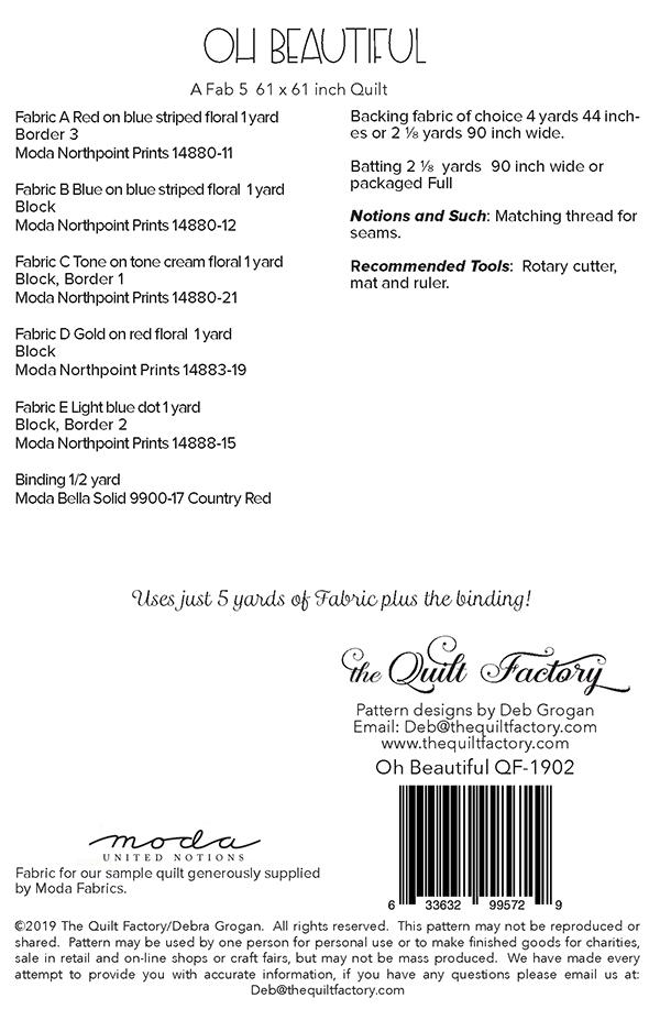 Oh Beautiful - Quilt Pattern