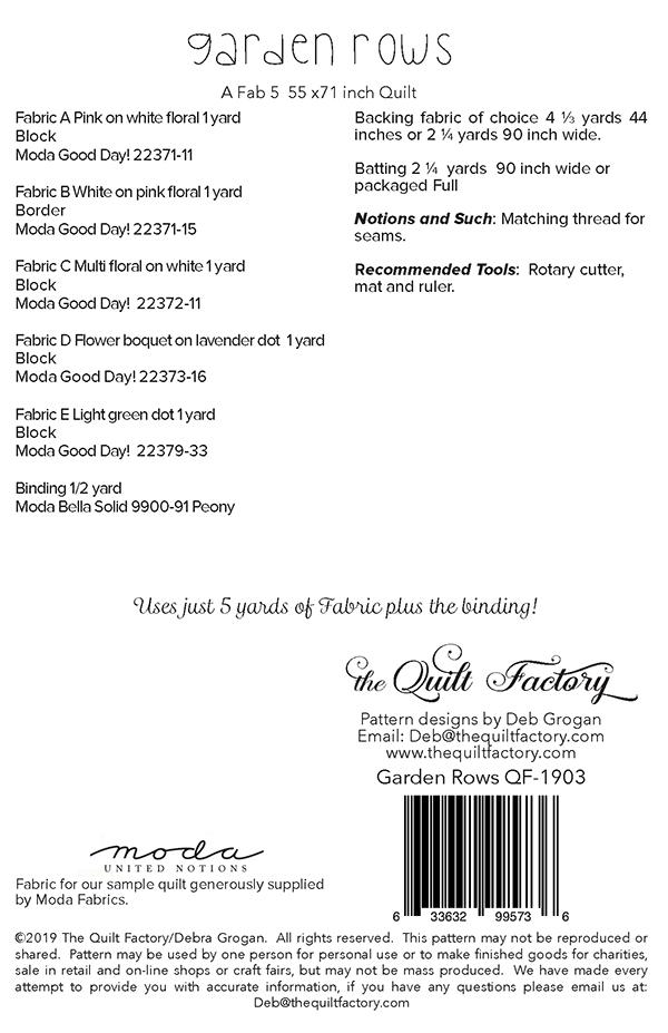 Garden Rows - Quilt Pattern