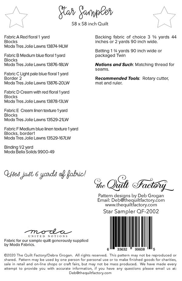 Star Sampler - Quilt Pattern