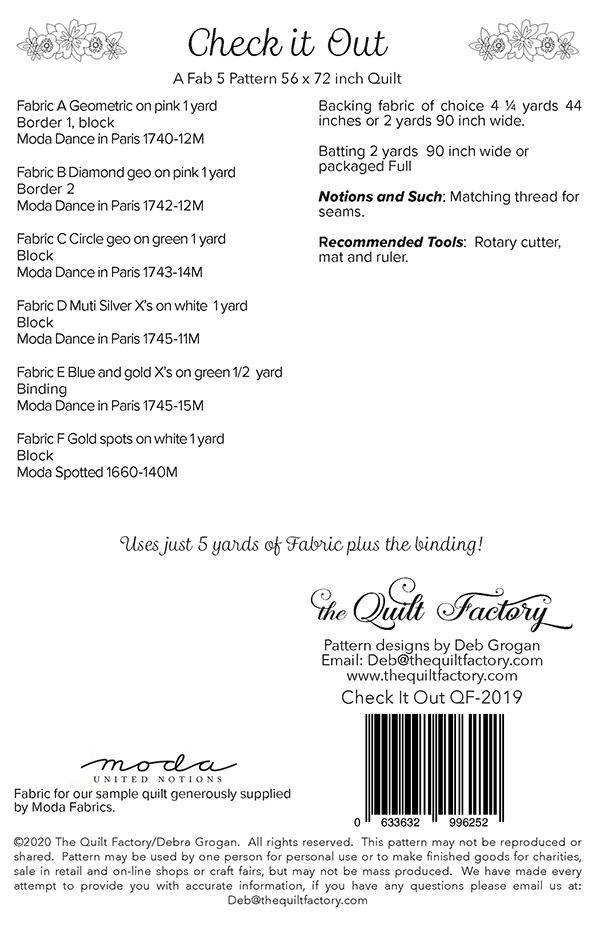 Check It Out - Quilt Pattern