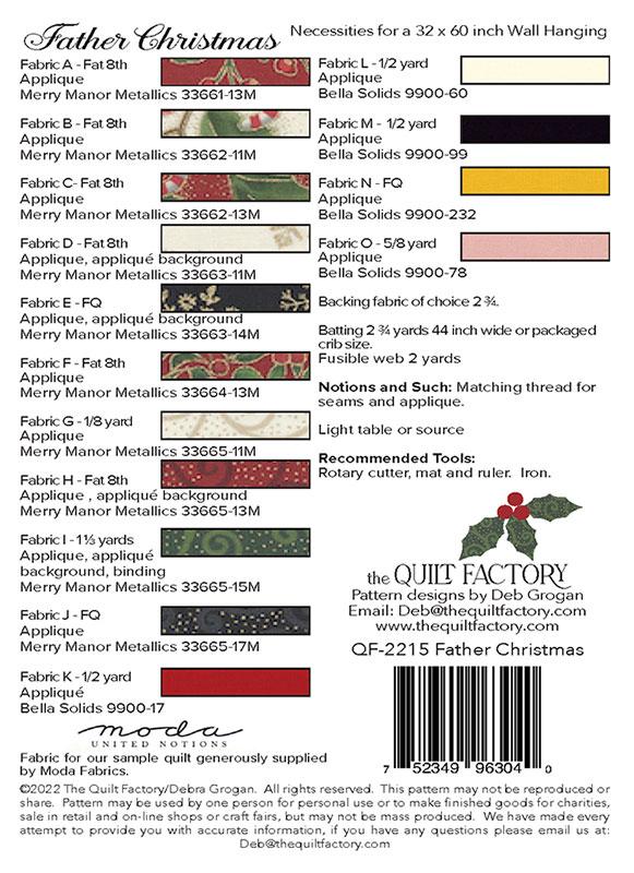 Father Christmas - Quilt Pattern