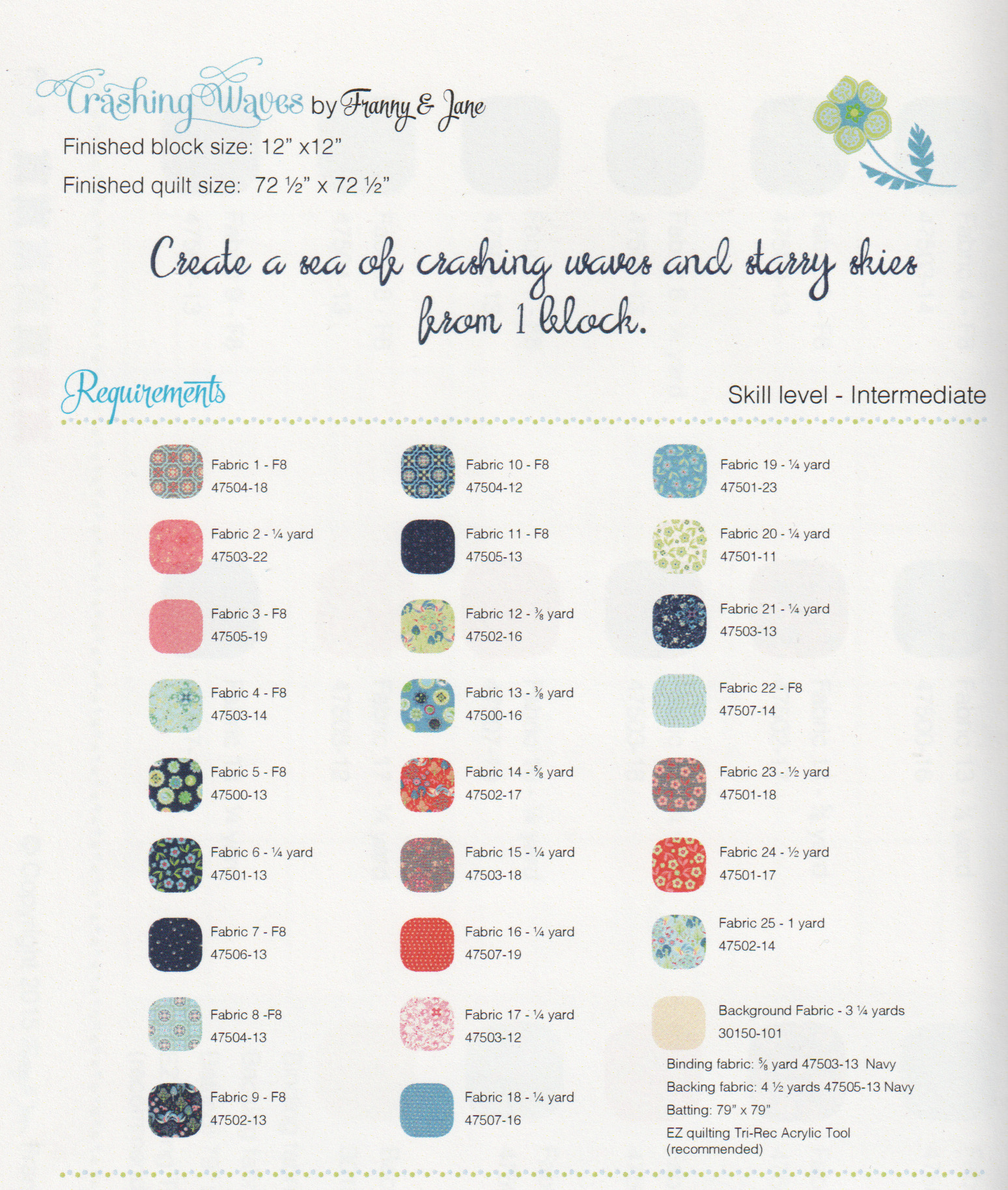Crashing Waves - Quilt Pattern