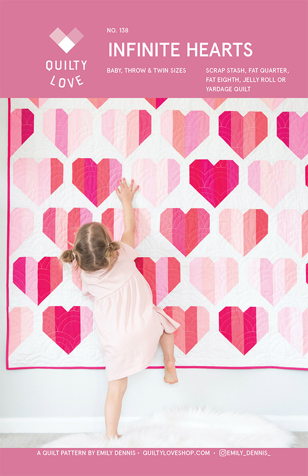 Infinite Hearts - Quilt Pattern, zoomed in. Select this picture to zoom back out.
