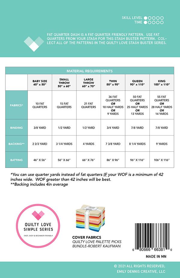 Fat Quarter Dash - Quilt Pattern