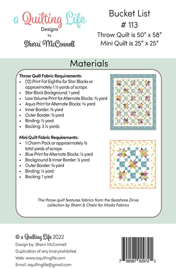 Bucket List - Quilt Pattern