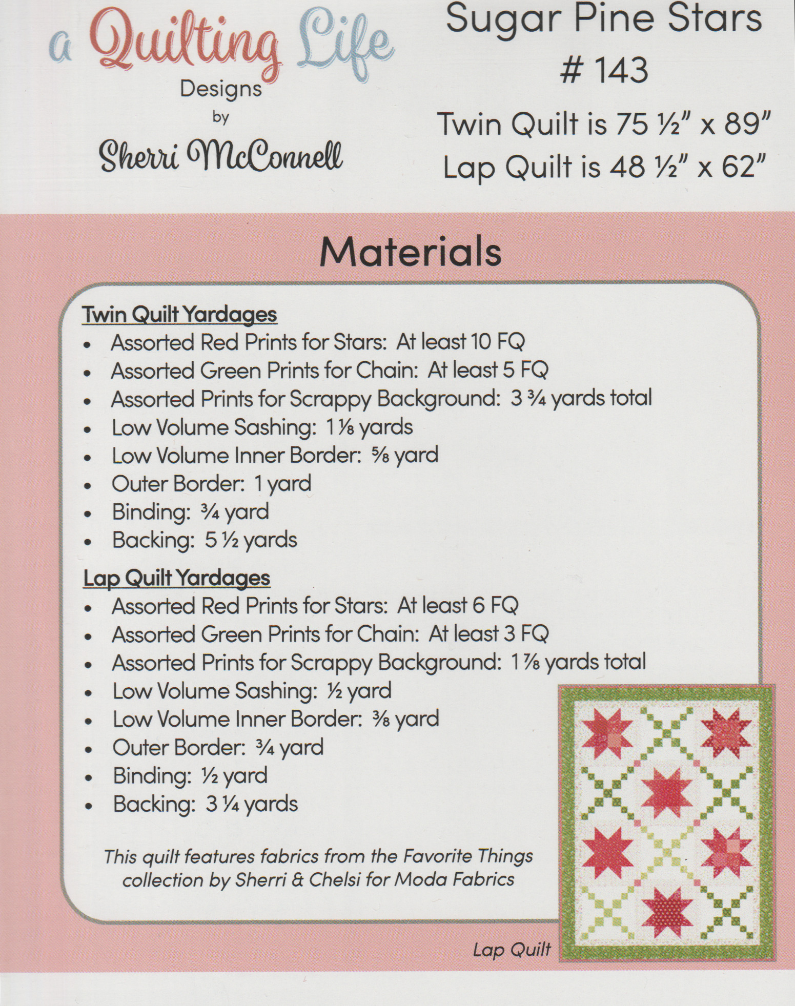 Sugar Pine Stars - Quilt Pattern