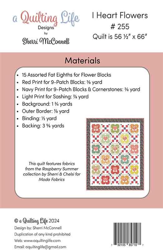 I Heart Flowers - Quilt Pattern