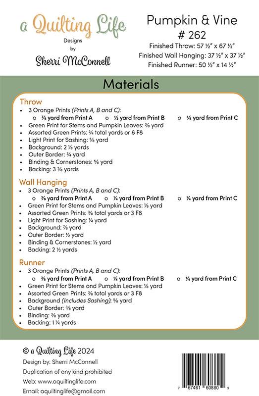 Pumpkin & Vine - Quilt Pattern