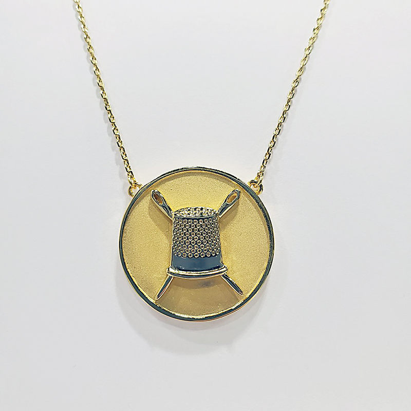 Pendant Thimble Coin Gold