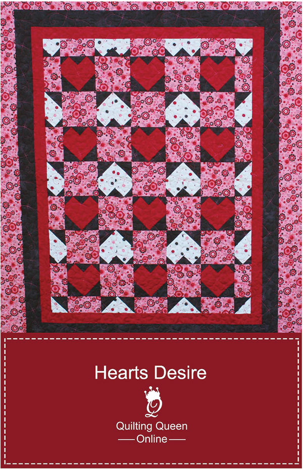 Hearts Desire - Quilt Pattern, zoomed in. Select this picture to zoom back out.