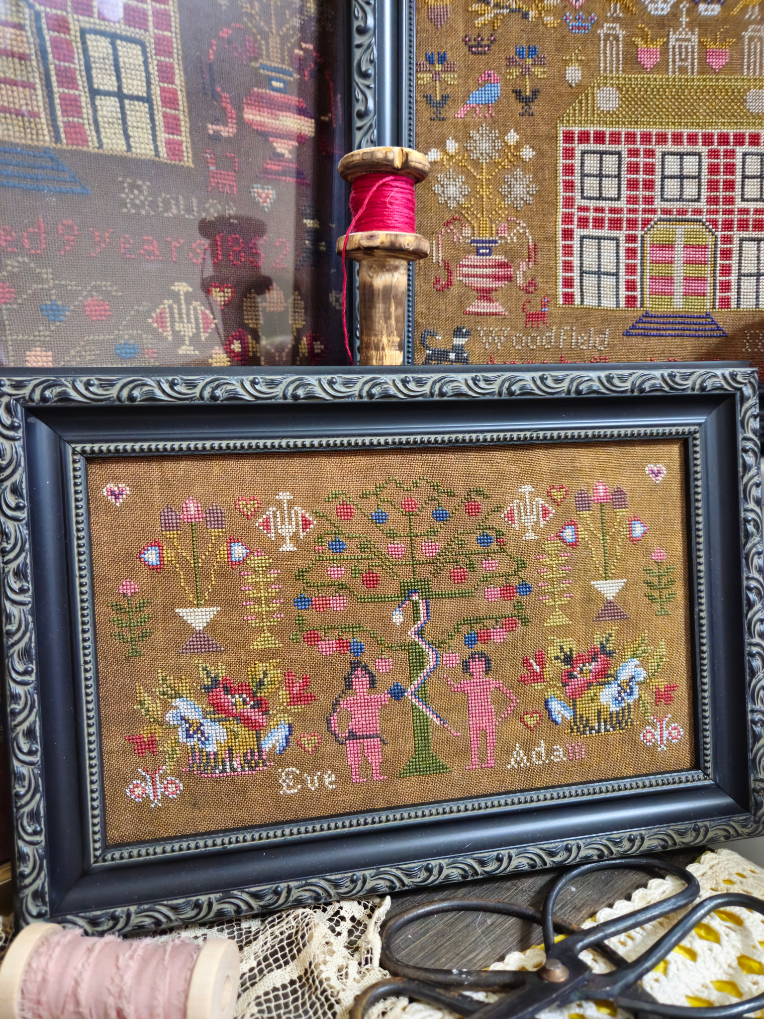 Anne Hughs 1852- Adam and Eve -Cross Stitch Pattern