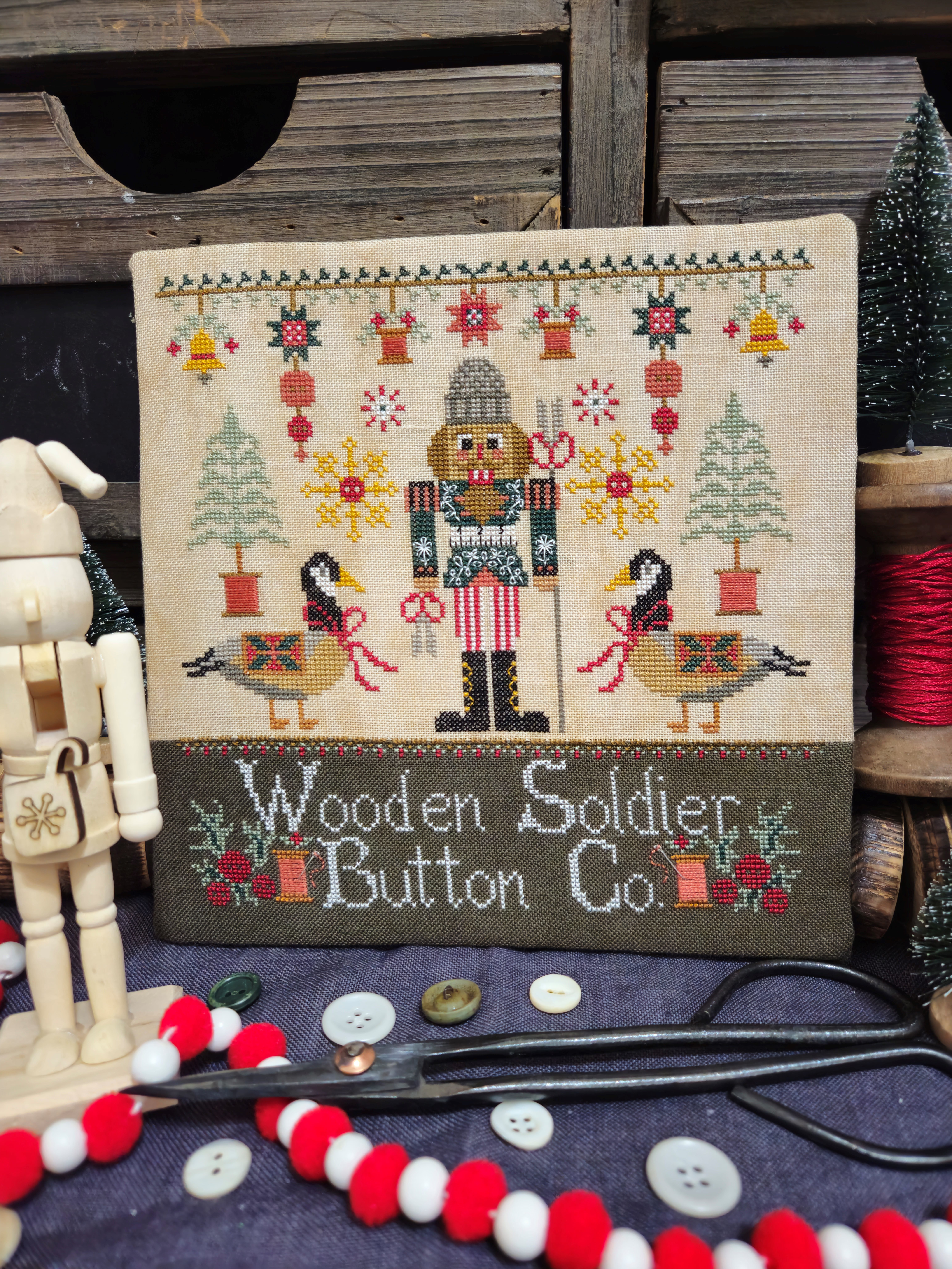 Wooden Soldier Button Co. - Christmas Cross Stitch Pattern