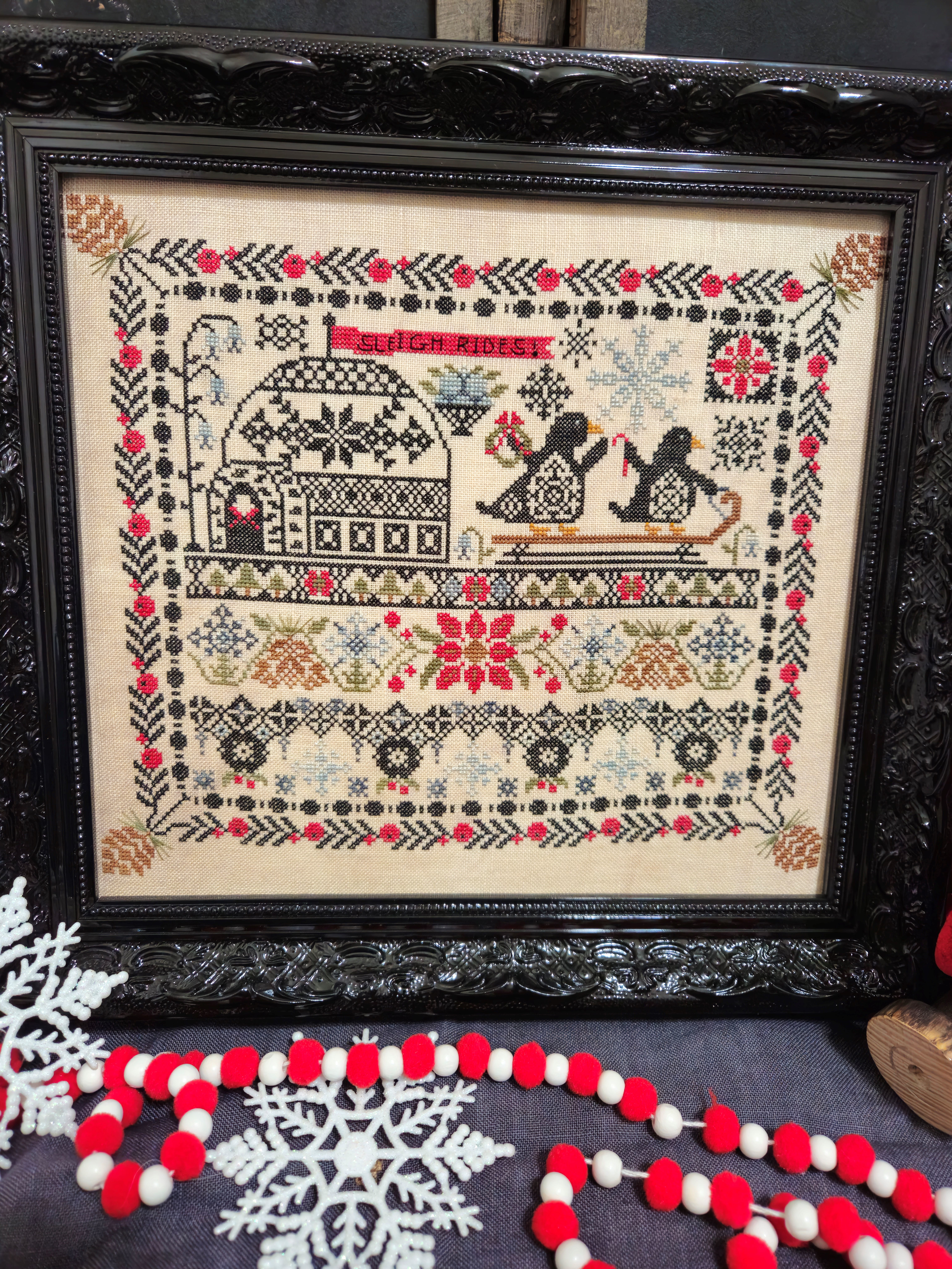 Quaint Quakers #4 Winter - Christmas Cross Stitch Pattern