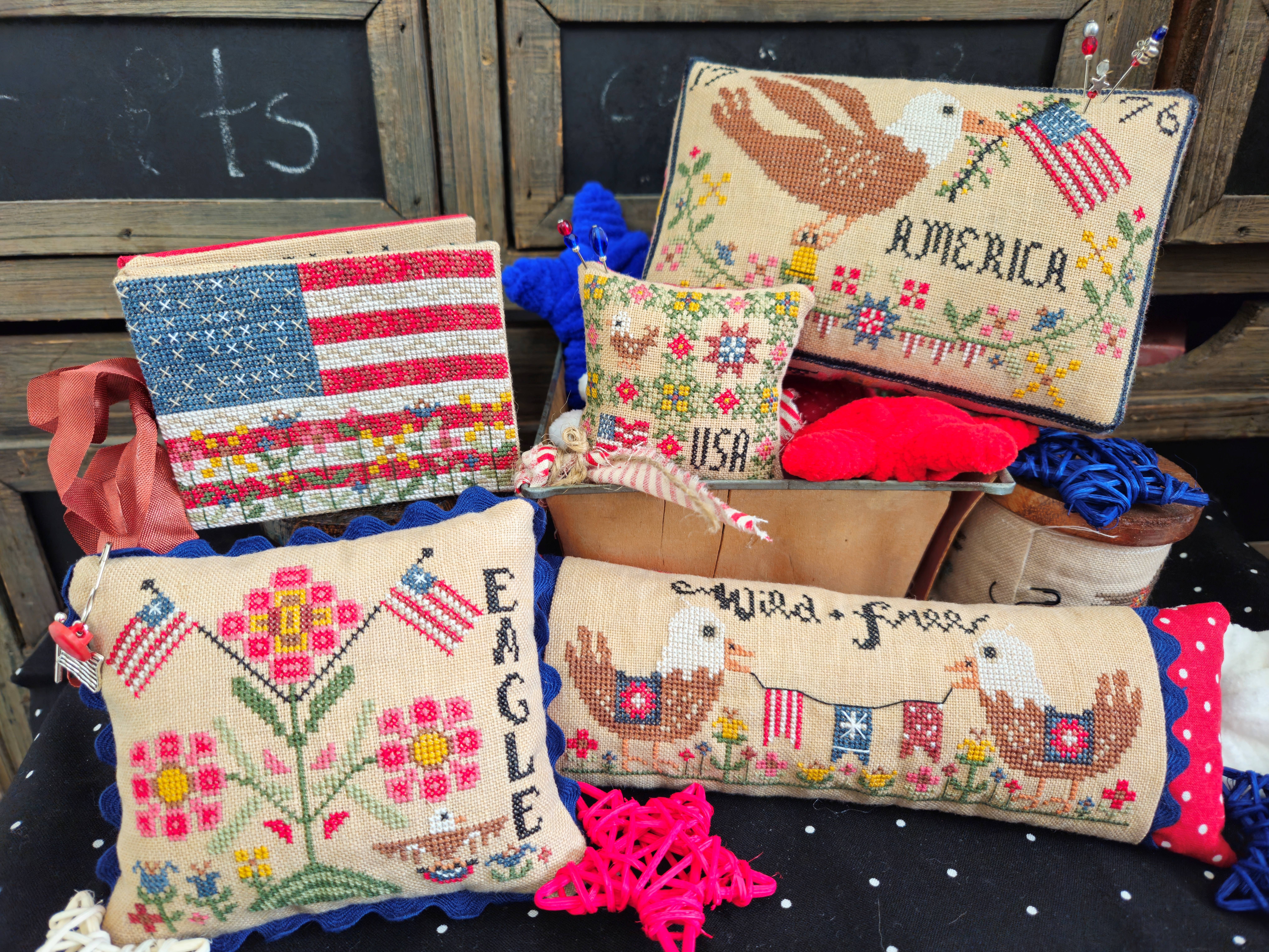 Wildflowers & Freedom - Patriotic Cross Stitch Pattern