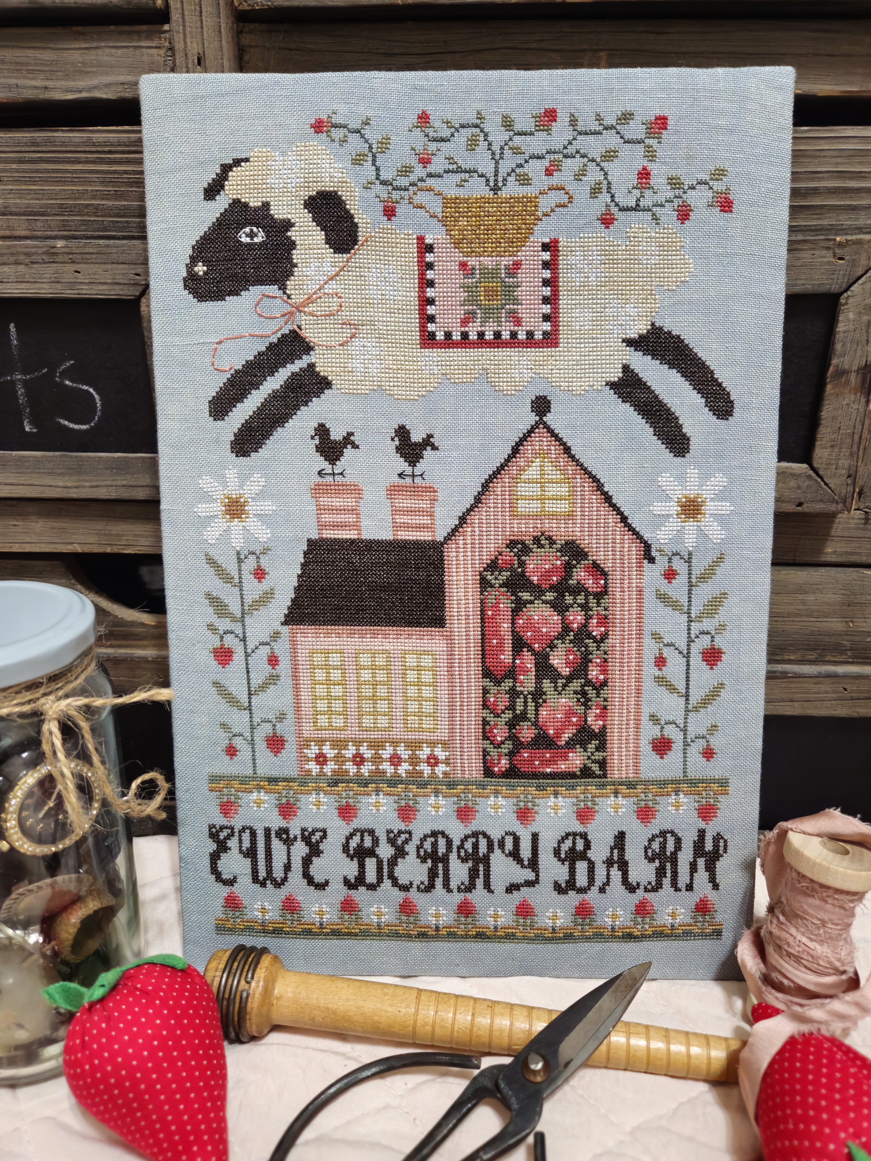 Ewe Berry Barn - Cross Stitch Pattern