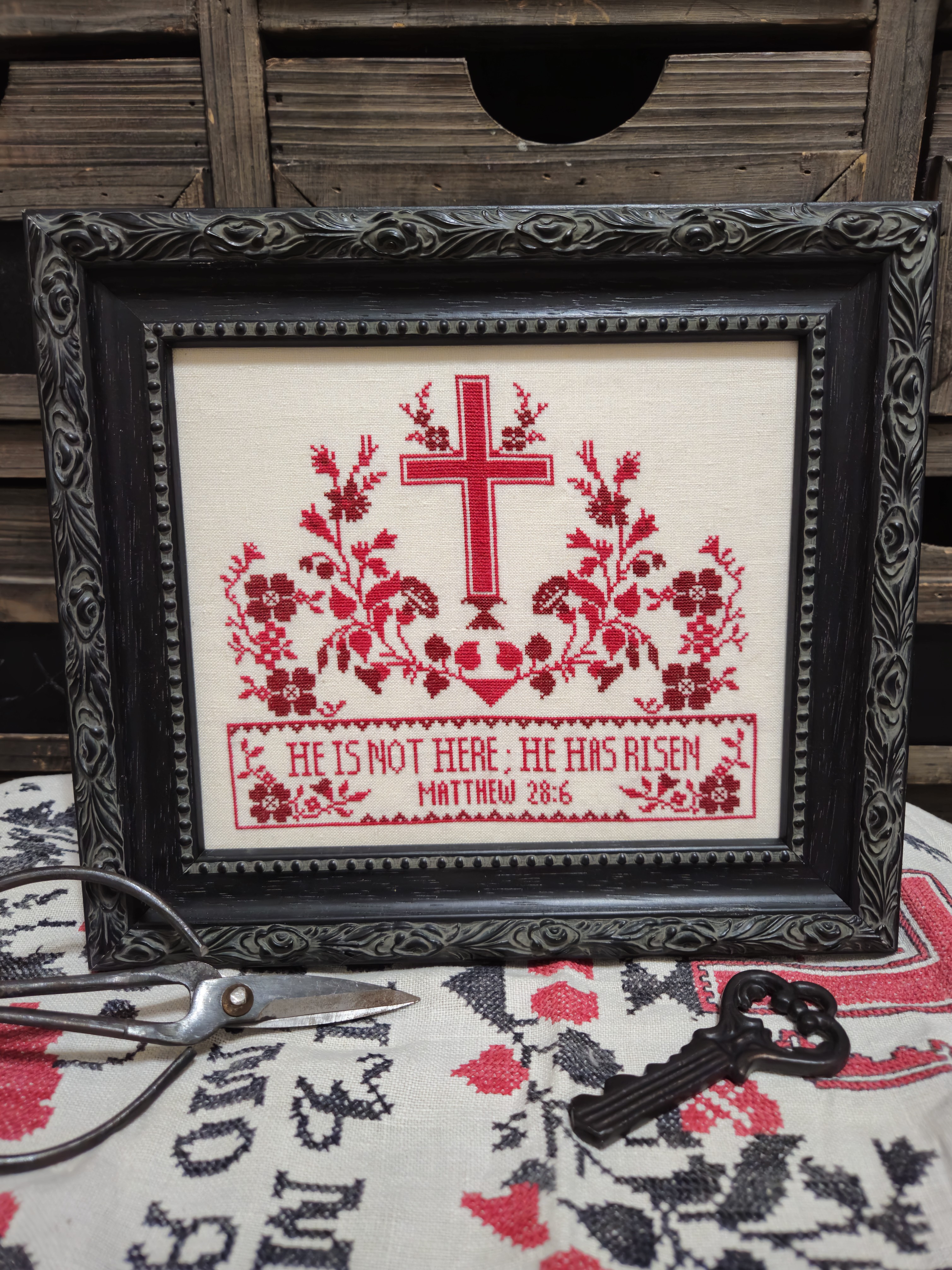 He Has Risen - Christian Cross Stitch Pattern