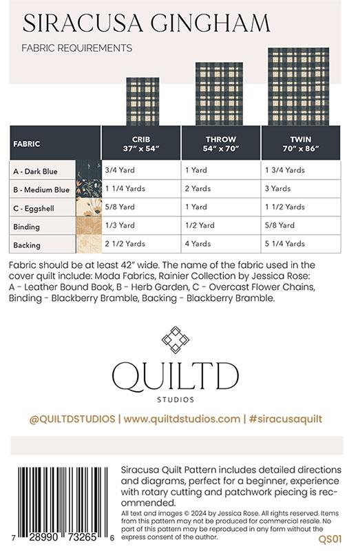 Siracusa Gingham - Quilt Pattern