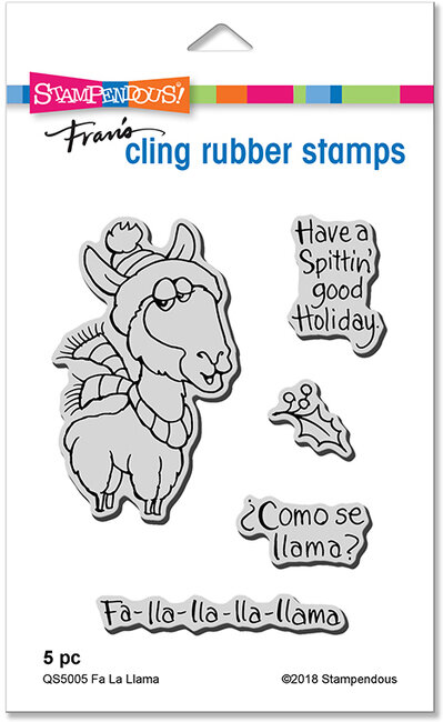 Fa La Llama - Christmas Cling Rubber Stamp