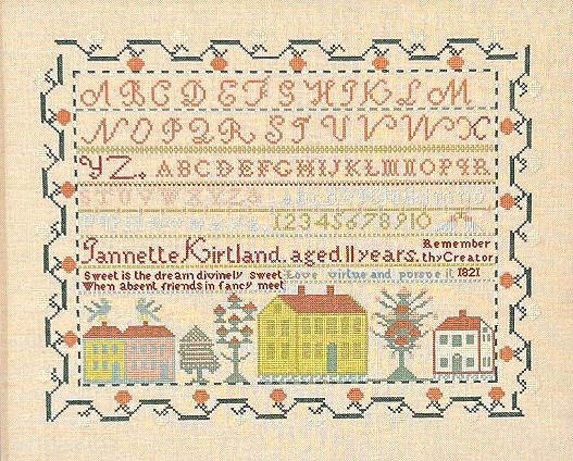 Jannette Kirtland 1821 - Cross Stitch Pattern