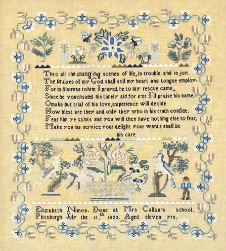 Elizabeth Nimon 1823 - Cross Stitch Pattern